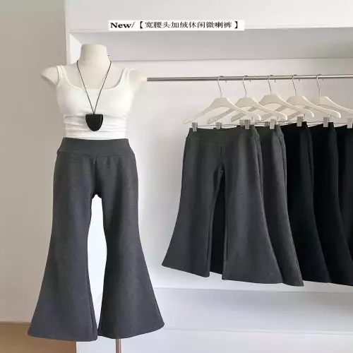 노브랜드 와이드밴딩 기모 니트 마이크로 플레어 팬츠
