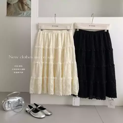 노브랜드 기모 레이스 캉캉 롱 스커트