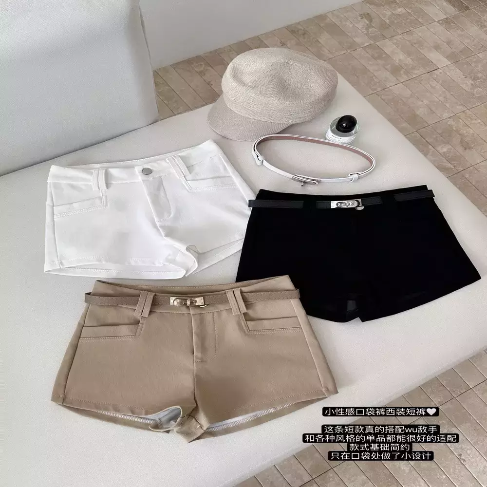 노브랜드 포켓 포인트 벨트 세트 테일러드 숏팬츠