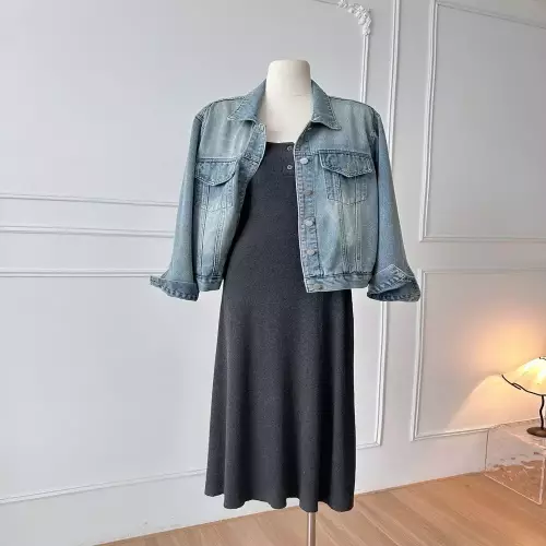 노브랜드 카라 데님 숏 재킷