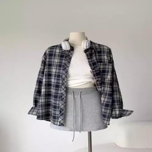 노브랜드 아메리칸 빈티지 오버핏 체크 셔츠