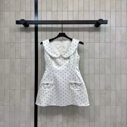 조르야 도트 패턴 민소매 원피스
