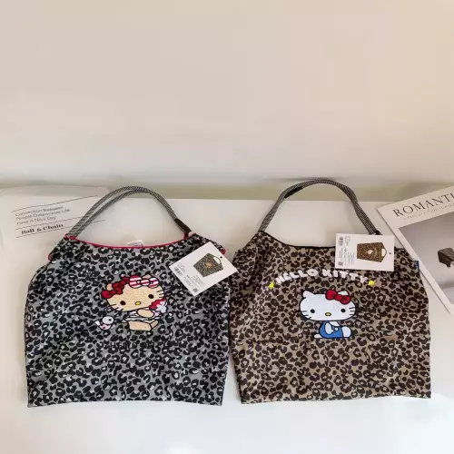 볼앤체인 헬로키티 레오파드 자수 토트백