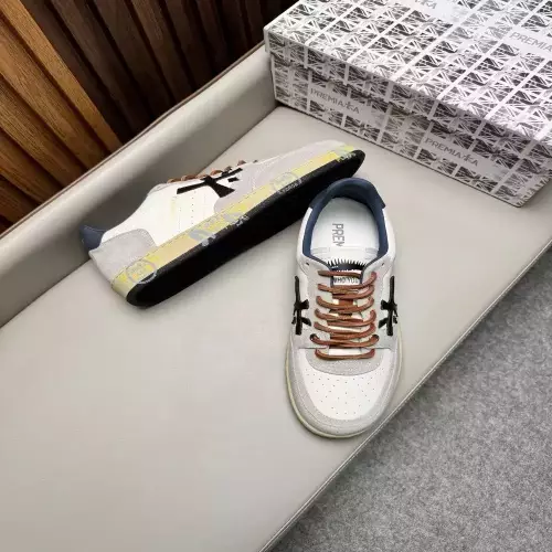 프레미아타 스웨이드 배색 레이스업 로우탑 스니커즈
