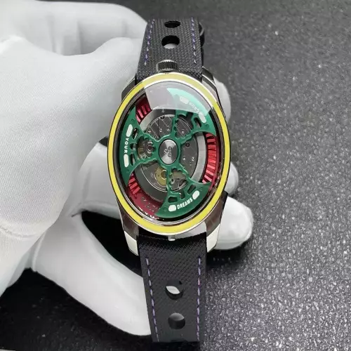 엠비앤에프 MAD1S 42mm 측면 판독 러버 스트랩 기계식 손목시계