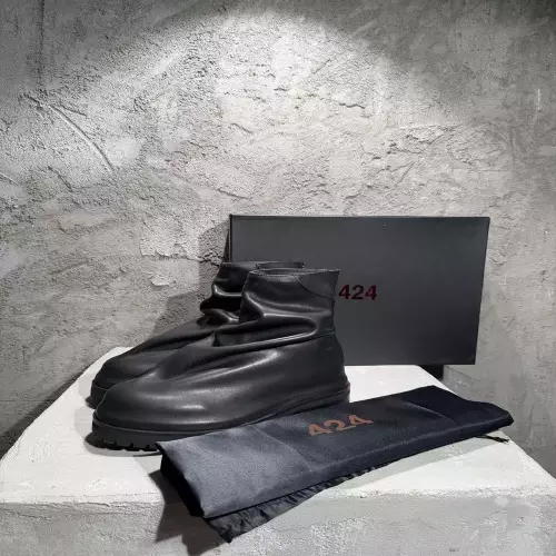 424 수공 주름 소가죽 앵클 부츠