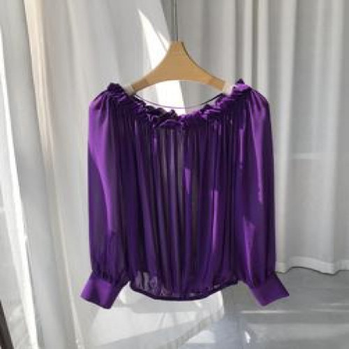 여성용 긴소매 블라우스