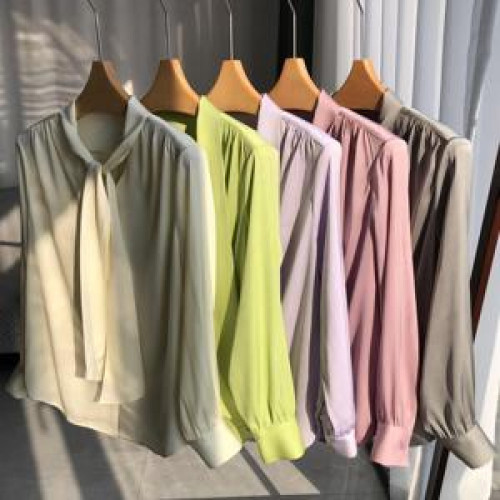 여성용 긴소매 블라우스